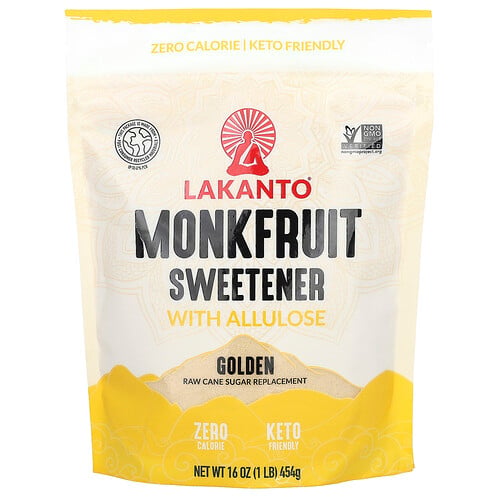 Lakanto, Monkfruit Sweetener with Allulose, Mönchsfrucht-Süßstoff mit Allulose, golden, 454 g (1 lb.)