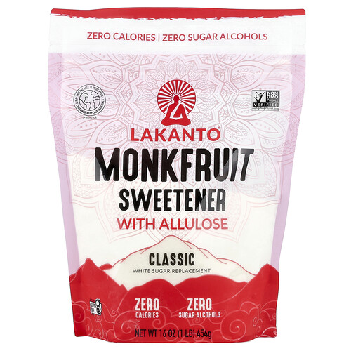 Lakanto, Monkfruit Sweetener with Allulose, Monkfruit Sweetener with Allulose, Mönchsfrucht-Süßstoff mit Allulose, Klassik, 454 g (1 lb.)