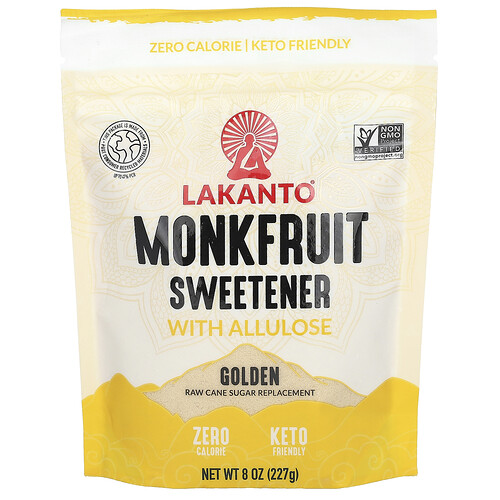 Lakanto, Monkfruit Sweetener with Allulose, Mönchsfrucht-Süßstoff mit Allulose, golden, 227 g (8 oz.)