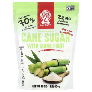 Lakanto, Cane Sugar With Monk Fruit, 454 g (16 oz)