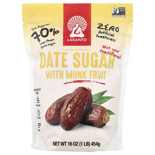 Lakanto, Date Sugar With Monk Fruit, 16 oz (454 g)