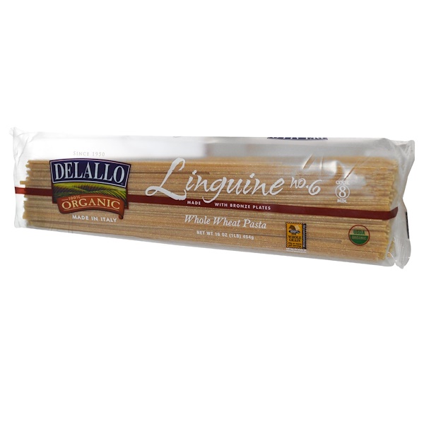 DeLallo, Лингуин №6, спагетти из цельнозерновой пшеницы, 16 унций (454 гр)