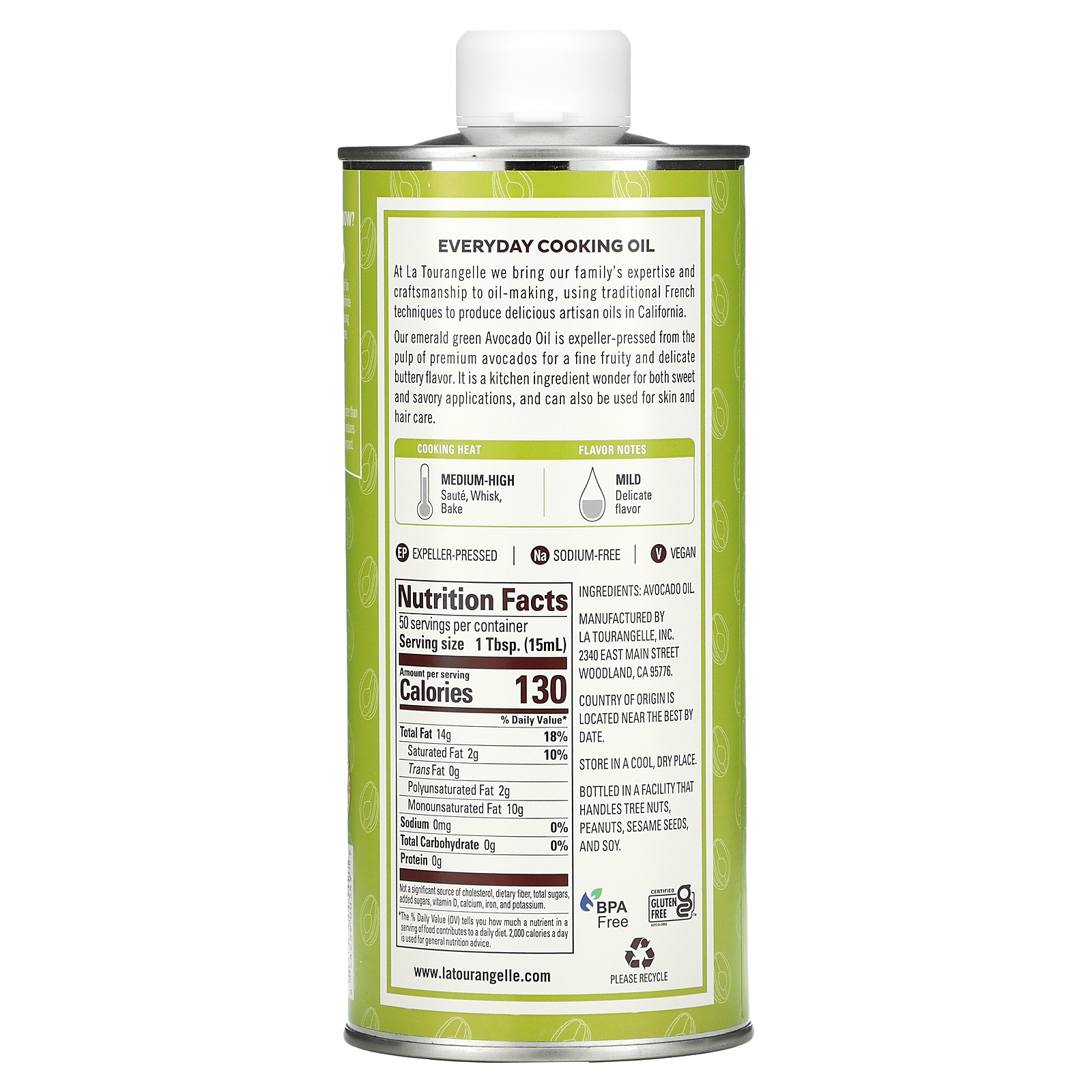 La Tourangelle, Delicate Avocado Oil, 25.4 fl oz (750 ml)