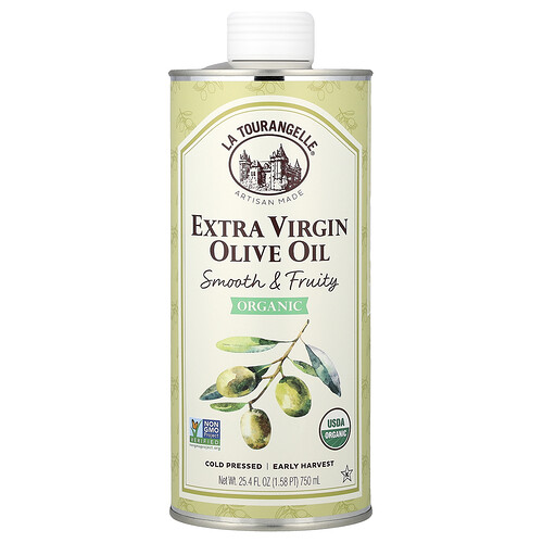 La Tourangelle, Organic Extra Virgin Olive Oil, Bio-Olivenöl extra natives Olivenöl, sanft und fruchtig, 750 ml (25,4 fl. oz.)