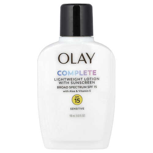 Olay, Complete, Lightweight Lotion with Sunscreen, leichte Lotion mit Sonnenschutz, LSF 15, Sensitive, ohne Duftstoffe, 118 ml (4 fl. oz.)