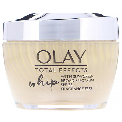 Olay Total Effects Whip, Active Moisturizer with Sunscreen, SPF 25, Fragrance-Free, 1.7 oz (48 g)
