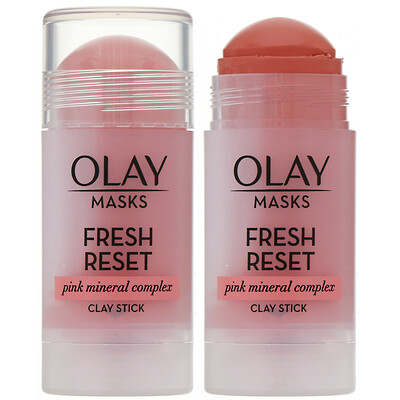 Olay Fresh Reset, глиняная маска-стик с комплексом розовых минералов, 48 г (1,7 унции)