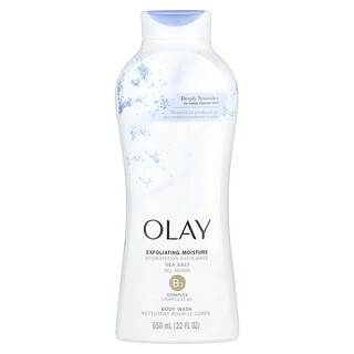 Olay, Jabón líquido exfoliante y humectante para el cuerpo, Sal marina, 650 ml (22 oz. líq.)