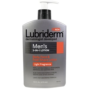 Отзывы о Лубридерм, Men's 3-In-1 Lotion, Body, Face & Post-Shave Lotion, 16 fl oz (473 ml)