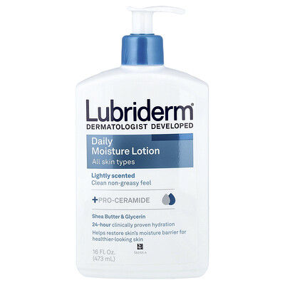 Photos - Cream / Lotion Moisture Lubriderm, Daily Lotion, All Skin Types, Lightly Scented, 16 fl oz LBD-48846 (473 ml)