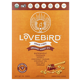 Lovebird, Grain-Free Cereal, Organic Honey O's, 7 oz (198 g)