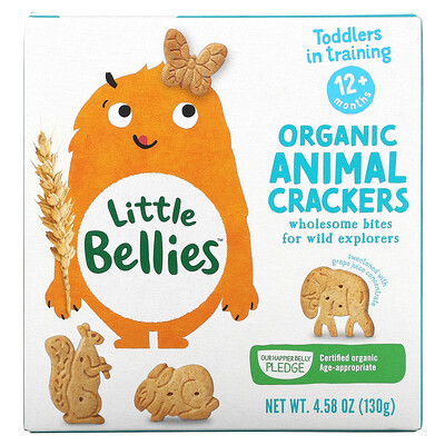 Little Bellies Органические крекеры для животных, от 12 месяцев, 130 г (4,58 унции)