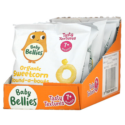 Купить Little Bellies Органические сладкие кукурузные батончики, от 7 месяцев, 6 пакетиков по 12 г (0, 42 унции)