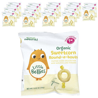 Little Bellies, オーガニック スイートコーン ラウンドアバウト、生後7か月以上のお子様向け、18袋、各12g（0.42オンス）
