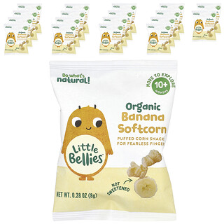 Little Bellies, オーガニックバナナソフトコーン、生後10か月以上のお子様向け、18袋、各8g（0.28オンス）