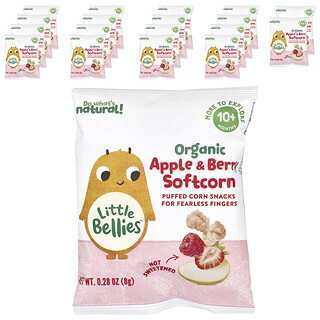Little Bellies, オーガニックアップル＆ベリーソフトコーン、生後10か月以上のお子様向け、18袋、各8g（0.28オンス）
