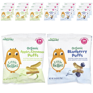 Little Bellies, オーガニック パフ バラエティ パック、生後7か月以上、18袋、各12g（0.42オンス）