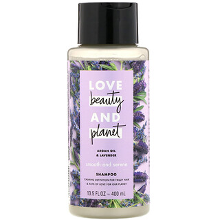 Love Beauty and Planet, 柔滑寧靜洗髮露，摩洛哥堅果油和薰衣花草，13.5液量盎司（400毫升）