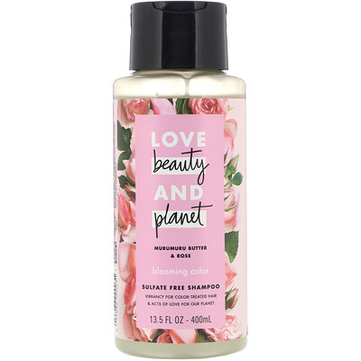 Love Beauty and Planet Шампунь для яркости цвета волос, «Масло мурумуру и роза», 400 мл