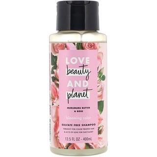 Love Beauty and Planet, Blooming Color Shampoo، غني بزبدة المورومورو والزهور، يبلغ حجمه 13.5 أونصة سائلة(400مل)