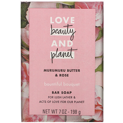 Love Beauty and Planet Bountiful Bouquet, Bar Soap, Murumuru Butter & Rose, 7 oz (198 g)