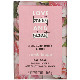 Love Beauty and Planet, Bountiful Bouquet，塊皂，星實櫚油和玫瑰，7 盎司（198 克）