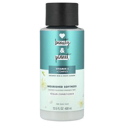 Photos - Hair Product Love Beauty and Planet Love Beauty and Planet, Vegan Conditioner, Vitamin E + Complex, Coconut Milk & White Jasmine, For Cur