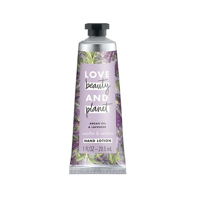 Love Beauty and Planet Soothe & Serene Hand Lotion, Argan Oil & Lavender, 1 fl oz (29.5 ml)