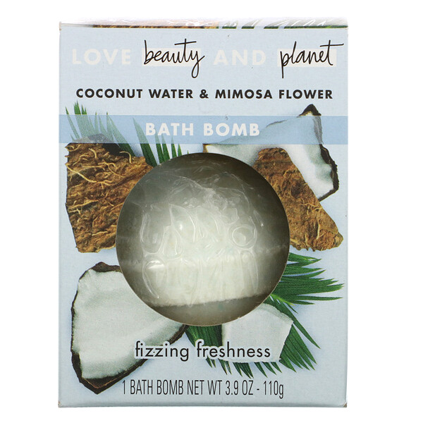 Love Beauty and Planet‏, Bath Bomb, Coconut Water & Mimosa Flower, 3.9 oz (110 g)
