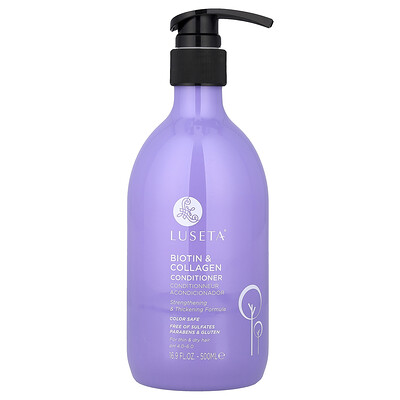 Luseta Beauty, Biotina y colágeno, Acondicionador, 500 ml (16,9 oz. Líq.)