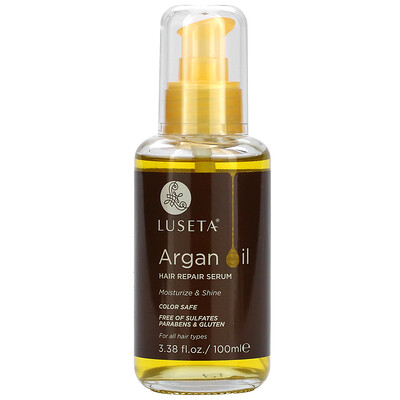 Luseta Beauty Argan Oil, Hair Repair Serum, 3.38 fl oz (100 ml)