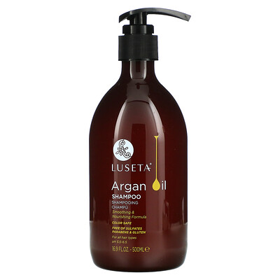 Luseta Beauty Argan Oil, Shampoo, For All Hair Types, 16.9 fl oz (500 ml)