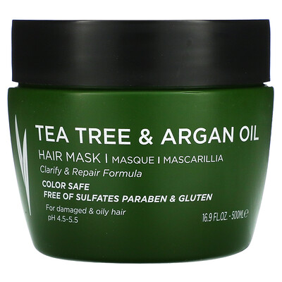 Luseta Beauty Tea Tree & Argan Oil, Hair Mask, 16.9 fl oz (500 ml)