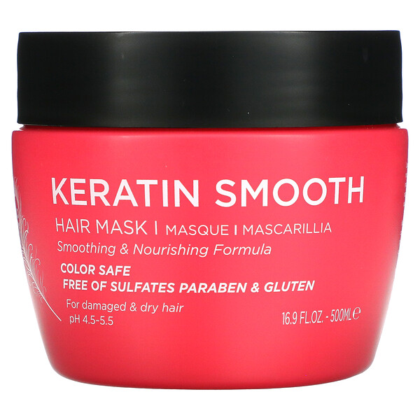 Keratin Smooth, маска для волос, 500 мл (16,9 жидк. Унции)