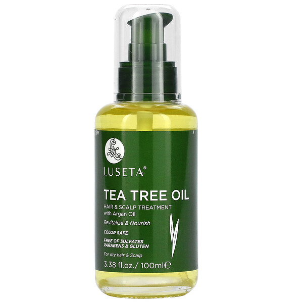 Tea Tree Oil, Hair & Scalp Treatment With Argan Oil, 3.38 fl oz (100 ml)