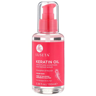 Luseta Beauty, Keratin Oil, Weightless Smoothing Hair Repair Serum, 3.38 fl oz (100 ml)