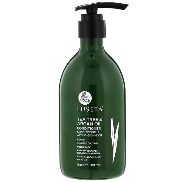 Luseta Beauty, 茶樹摩洛哥堅果油護髮素，16.9 液量盎司（500 毫升）