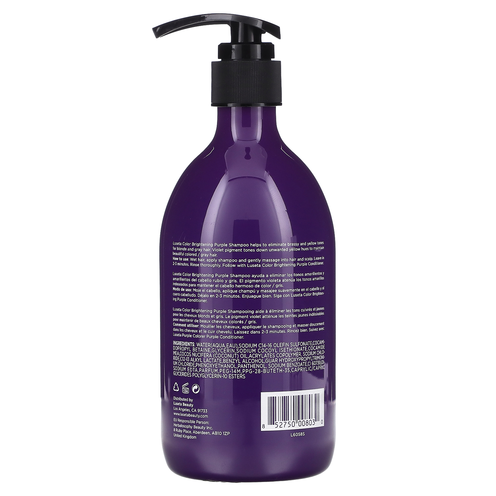 Luseta Beauty, Color Brightening Purple Shampoo, For Blonde & Gray Hair
