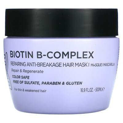 Luseta Beauty Biotin B-Complex, восстанавливающая маска для волос, предотвращающая ломкость, 500 мл (16,9 жидк. Унции)