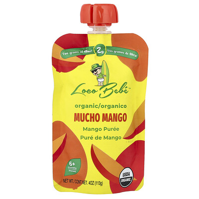 Product Image for Loco Bebe, Organic Puree, 6+ Months, Mucho Mango, 4 oz (113 g)