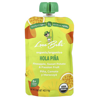 Loco Bebe‏, מחית אורגנית, לגיל 6 חודשים ומעלה, הולה פינה, 113 גרם (4 אונקיות)