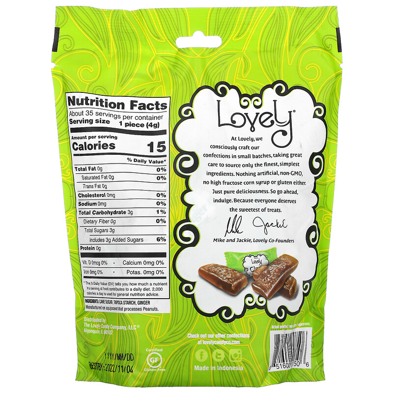 Lovely Candy, Ginger Chews, Original, 5 oz (142 g) iHerb