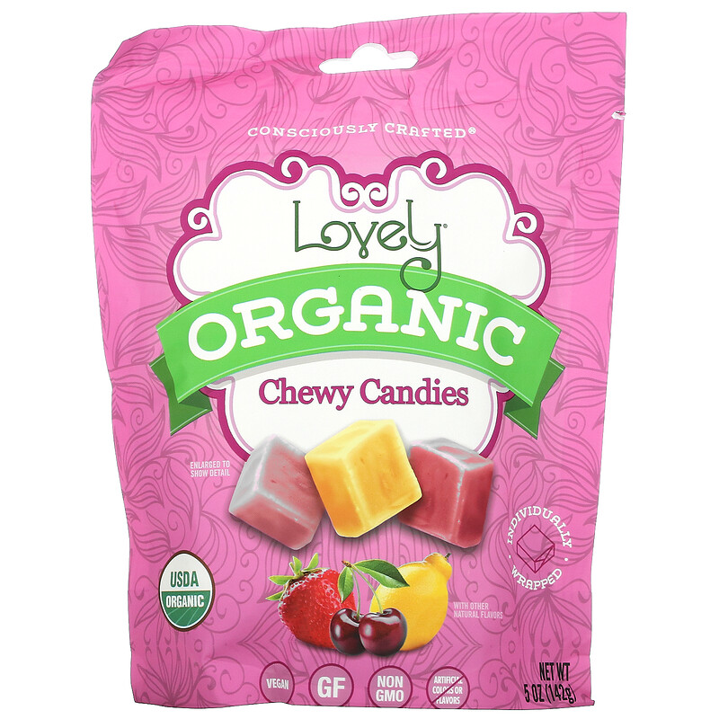 Lovely Candy, Organic Chewy Candies, Assorted Fruit, 5 oz (142 g) iHerb
