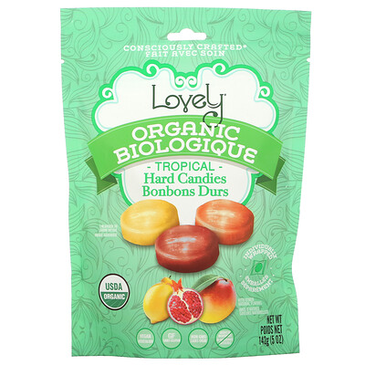 Lovely Candy Organic Hard Candies, Tropical, 5 oz ( 142 g)