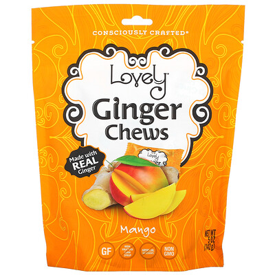 Lovely Candy Ginger Chews, Mango, 5 oz ( 142 g)