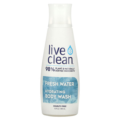 Live Clean необработанное масло ши, увлажняющий гель для душа, 355 мл (12 жидк. унций)