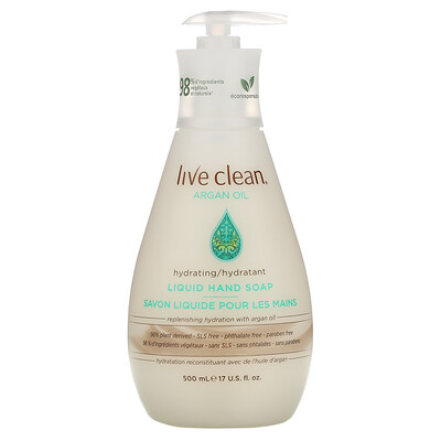 Live Clean Hydrating Liquid Hand Soap, Argan Oil, 17 fl oz (500 ml)