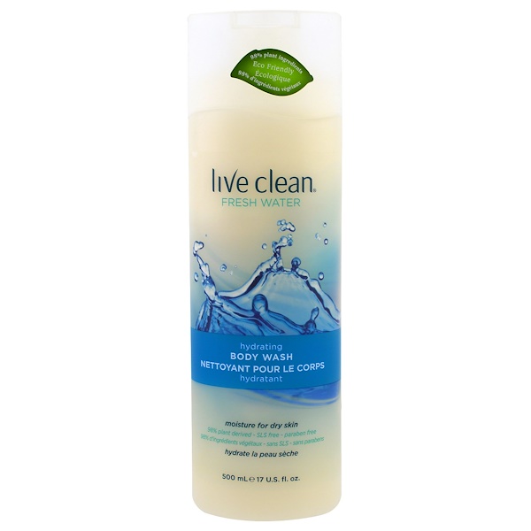 Live Clean, Hydrating Body Wash, Fresh Water, 17 fl oz (500 ml)