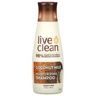 Live Clean, 모이스처라이징 샴푸, 코코넛 밀크, 350ml(12fl oz)