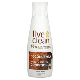 Live Clean, 모이스처라이징 컨디셔너, 코코넛 밀크, 350ml(12fl oz)